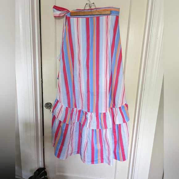 Candy stripe ruffle maxi skirt Anthropologie style - Picture 3 of 11